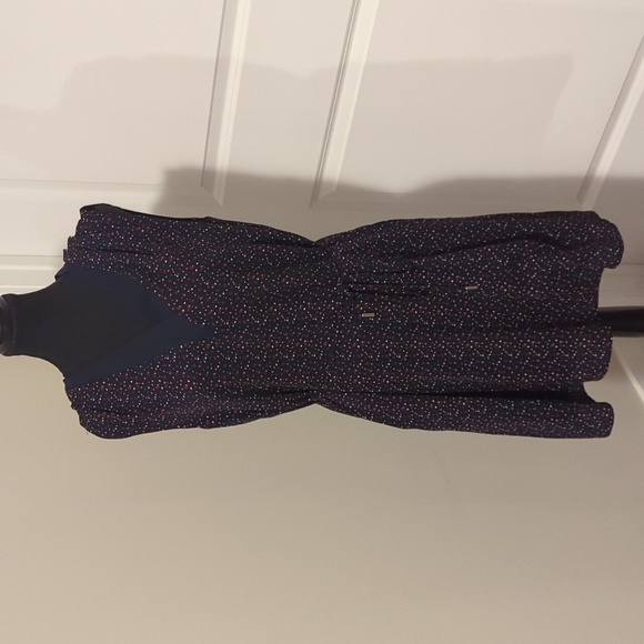 RW&CO | flowy sleeveless shift dress, navy blue, polka dots, lined, small, NWOT - Picture 10 of 10